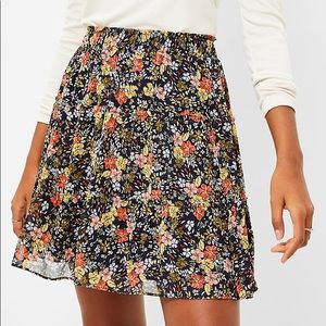 LOFT Floral Tiered Ruffle Skirt